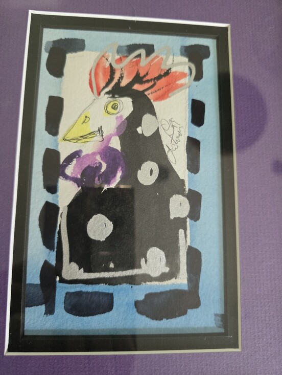 Other - Madison Latimer Framed Abstract Rooster Art Print in Purple and Black